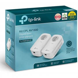 Pack de 2 adaptateurs CPL 1300 Mbps 1 port Gigabit LAN avec prise intégrée