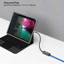 BENFEI Adaptateur USB-C vers Ethernet, USB Type-C (Thunderbolt 3) vers RJ45  LAN Compatible pour MacBook Pro 2019/2018/2017, MacBook Air et Plus :  : Informatique