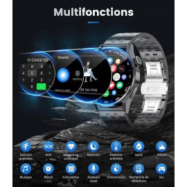 Montre Connectée Homme Smart Watch Intelligente Bluetooth Etanche Android  IOS FR