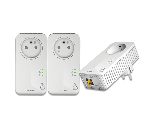 Pack de 2 adaptateurs CPL HomePlug AV600 + prise électrique et port Ethernet  - 600 Mbps