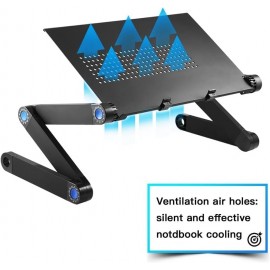 Table de PC portable pliable multifonctions avec ventilateur de