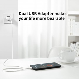 PRISE DE CHARGE USB, 2.1A/5V ,2 Port Secteur Adaptateur Téléphone Embout  Ficher Mural-NISIYAMA