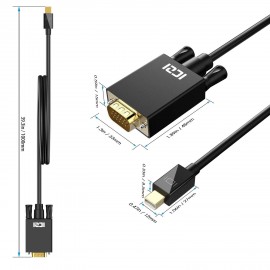 Câble Mini DP vers VGA, Adaptateur Mini DisplayPort (Thunderbolt) vers VGA