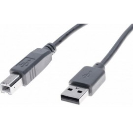 Cordon éco USB 2.0 type A /B gris - 1,8 m