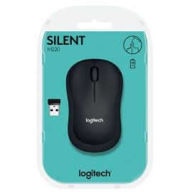 Souris Logitech M220 Silent - 3 boutons - sans fil - 2.4 GHz - récepteur sans fil USB (910-004878)